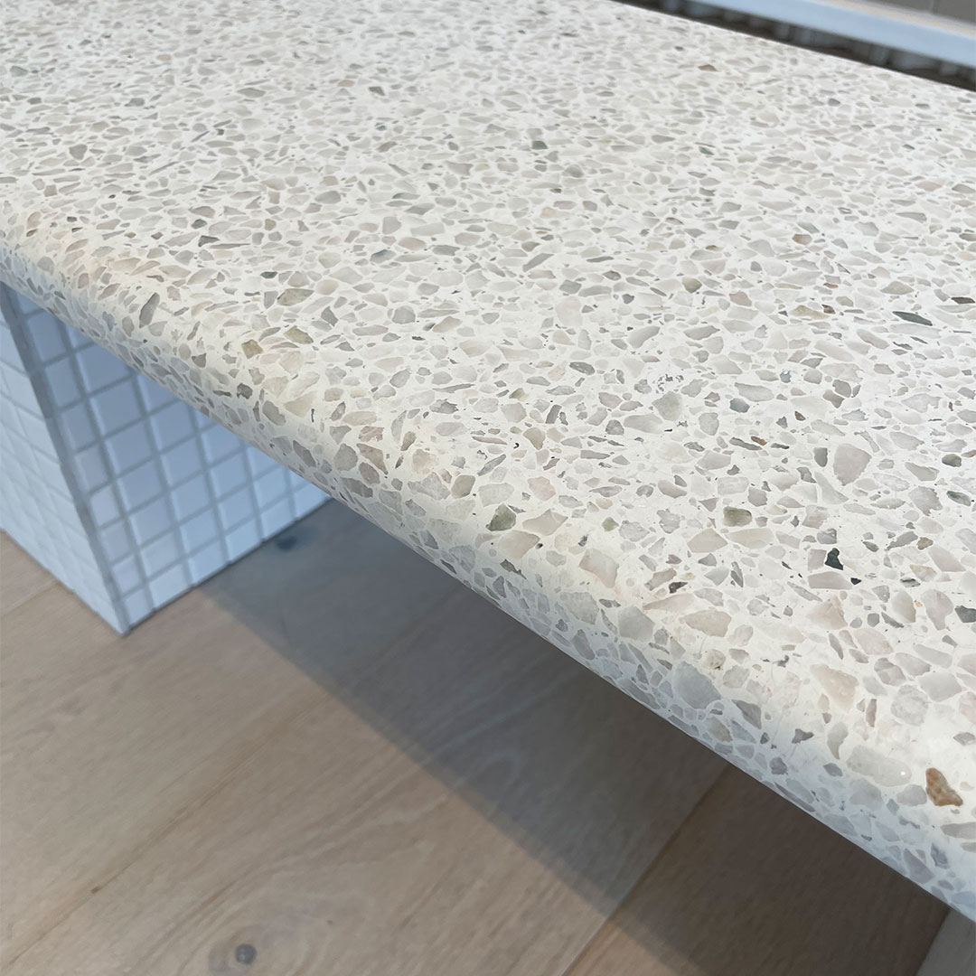 Terrazzo white with grey flecks