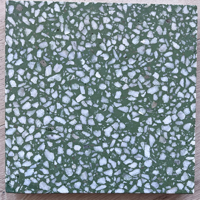 Terrazzo green with white flecks