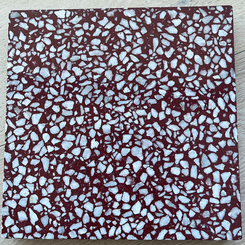 Terrazzo red with white flecks